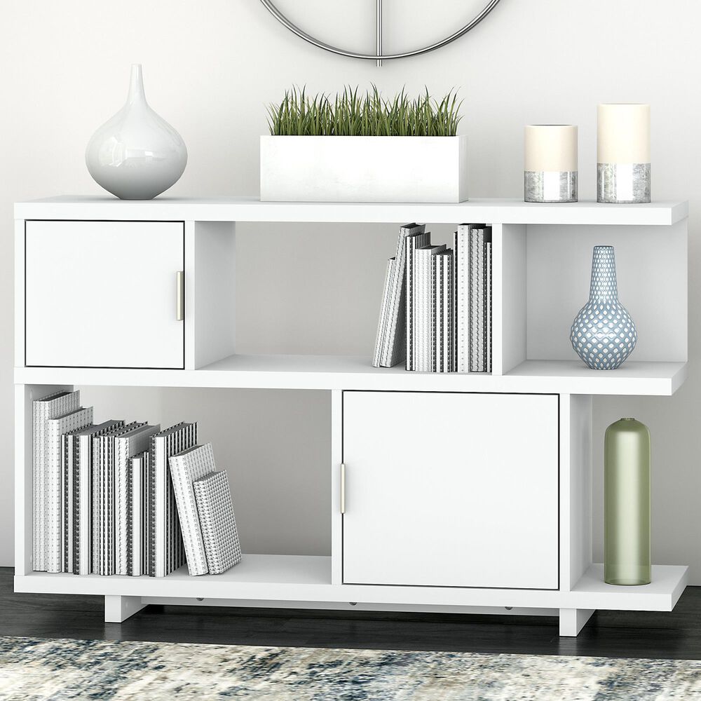 Bush Madison Avenue Low Bookcase in Pure White, , large