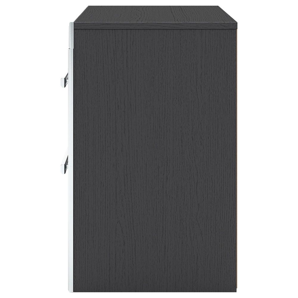 Ashley Zuraleus 2-Drawer Night Stand in Matte Black and Chrome, , large