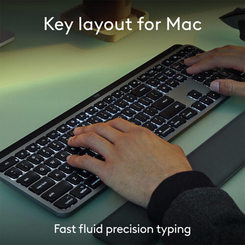 Logitech MX Keys S Keyboard and Mouse with Palm Rest Combo for MAC in Space Grey, , large
