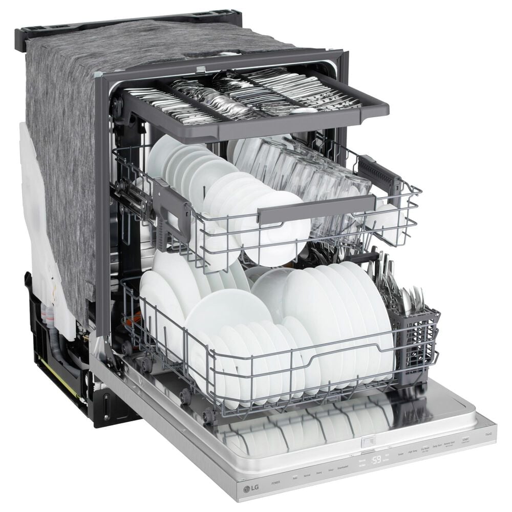 LG 24" Built-In Pocket Handle Dishwasher with SteamAssist in PrintProof Stainless Steel, , large