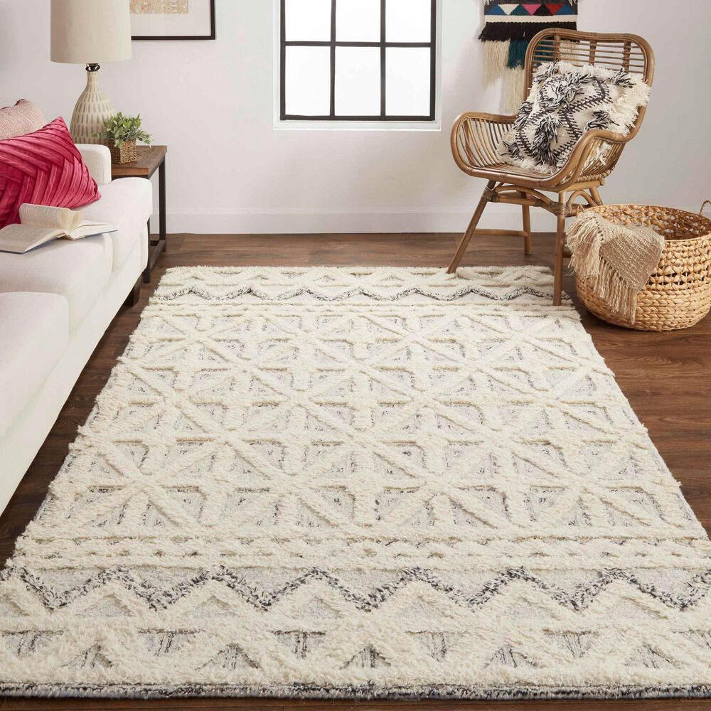 Feizy Anica 10&#39; x 14&#39; Blue and Ivory Area Rug, , large