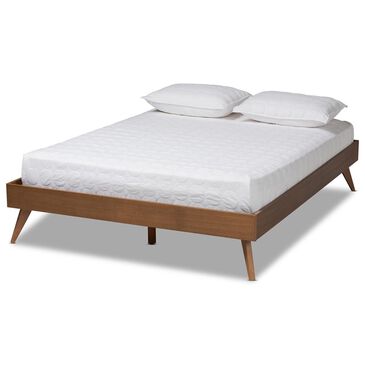 Baxton Studio Lissette Queen Platform Bed in Walnut, , large