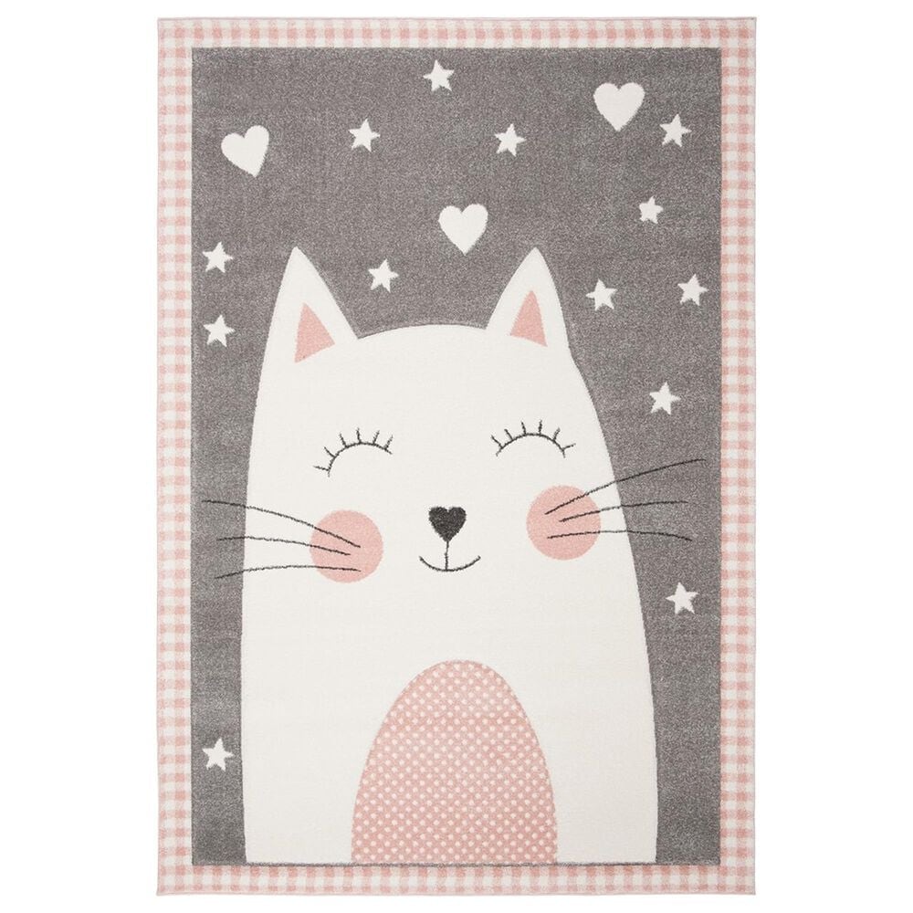 Safavieh Carousel CRK134 8" x 10" Pink and Grey Kids Area Rug, , large