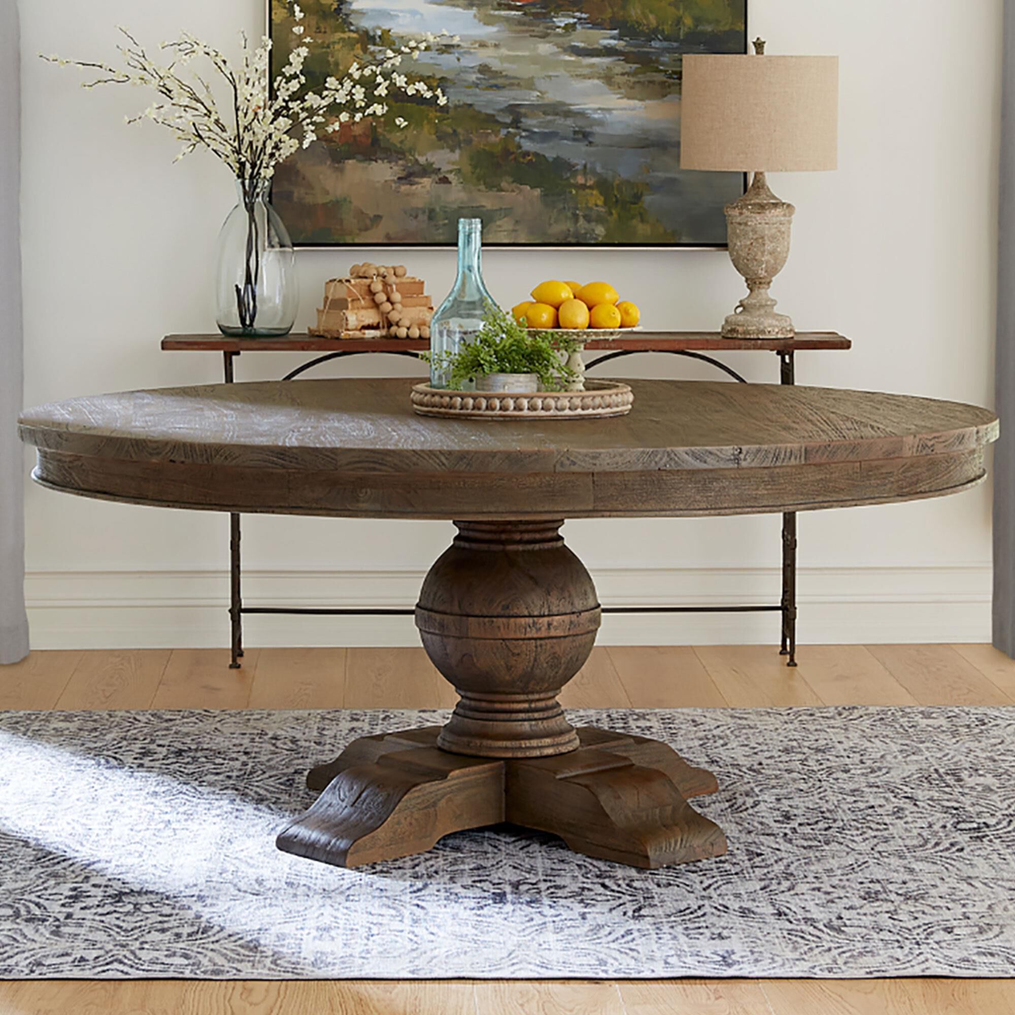 Home Trends Design Colonial Plantation 72 Dining Table in Weathered Teak Table Only