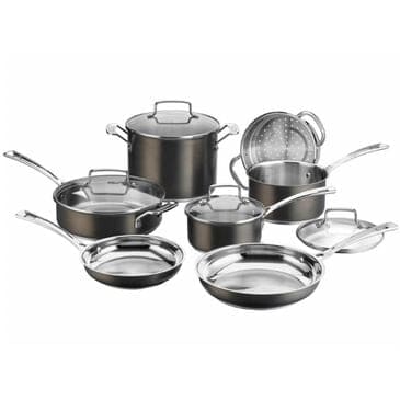 Cuisinart 11-Piece Black Stainless Steel Cookware Set, , large