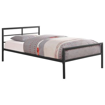 Hearth and Haven Twin Platform Bed with Headboard and Footboard in Grey, , large