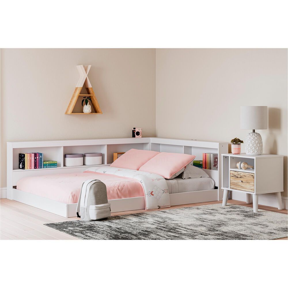 Signature Design by Ashley Piperton Full Bookcase Storage Bed in White, , large