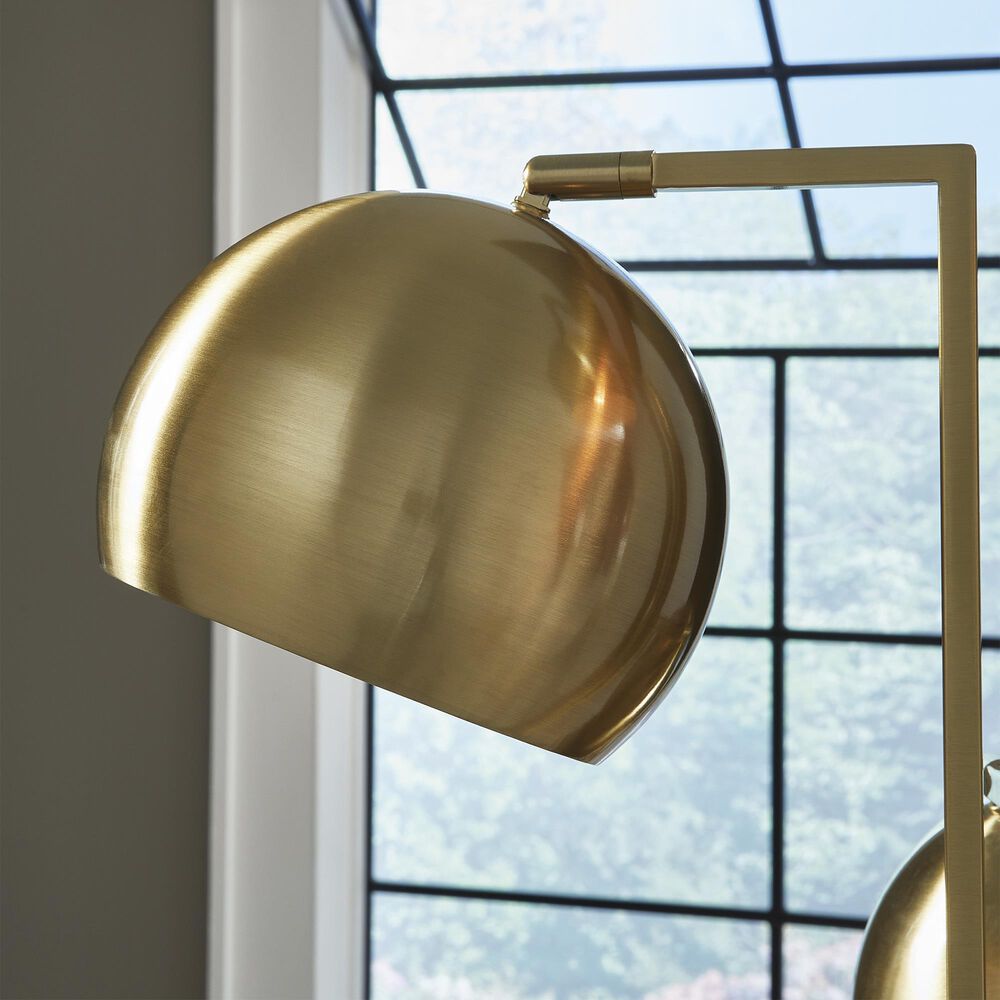 Ashley Sorcha Metal Floor Lamp in Gold and Black, , large