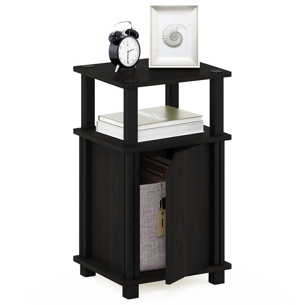 HOMLUX Brahms 3-Tier End Table in Espresso and Black, , large