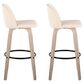 LumiSource Toriano Swivel Bar Stool with Cream Faux Leather Upholstery in Whitewashed and Black (Set of 2), , large