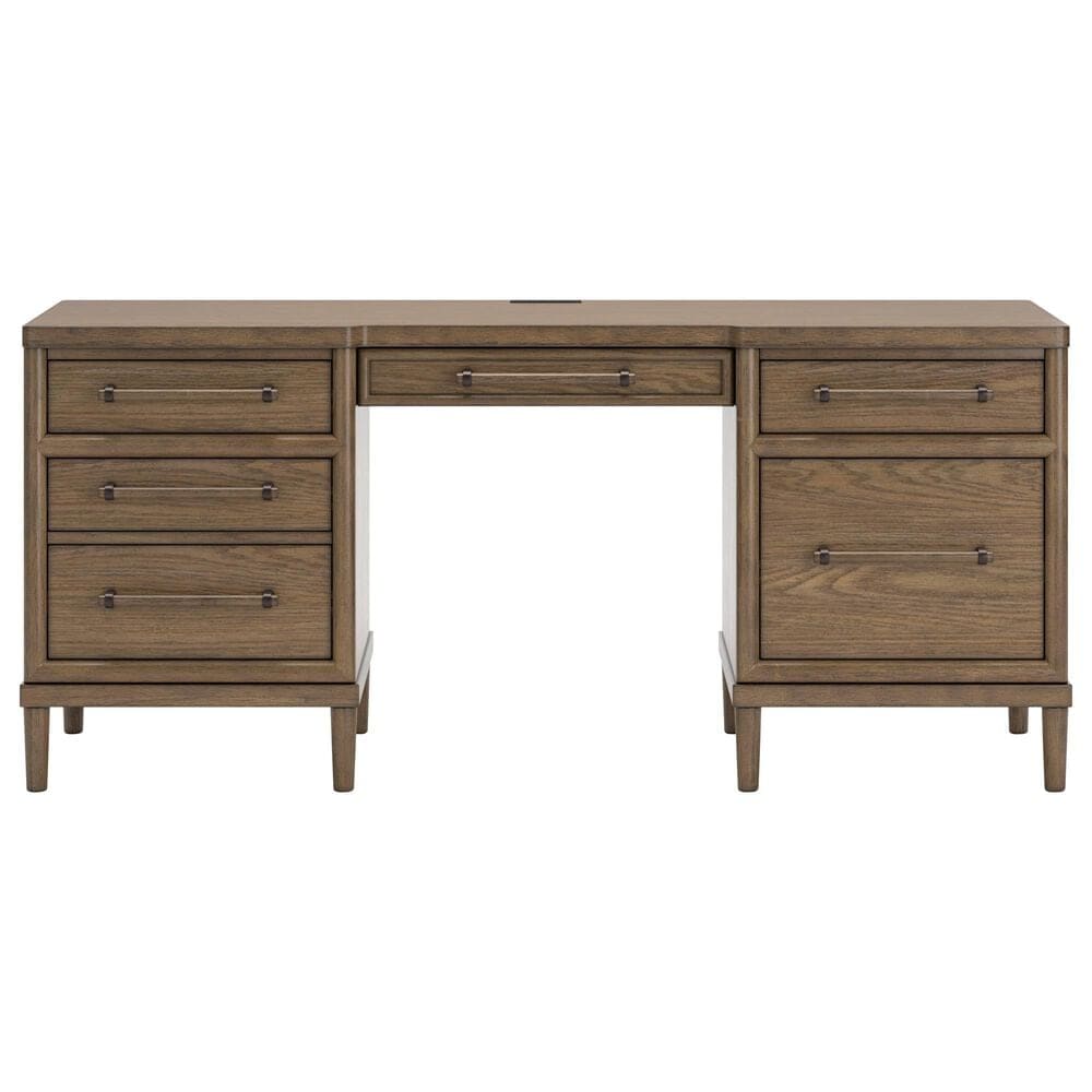 Ashley Roanhowe 2-Piece Desk and Bookcase Set in Brown Oak, , large