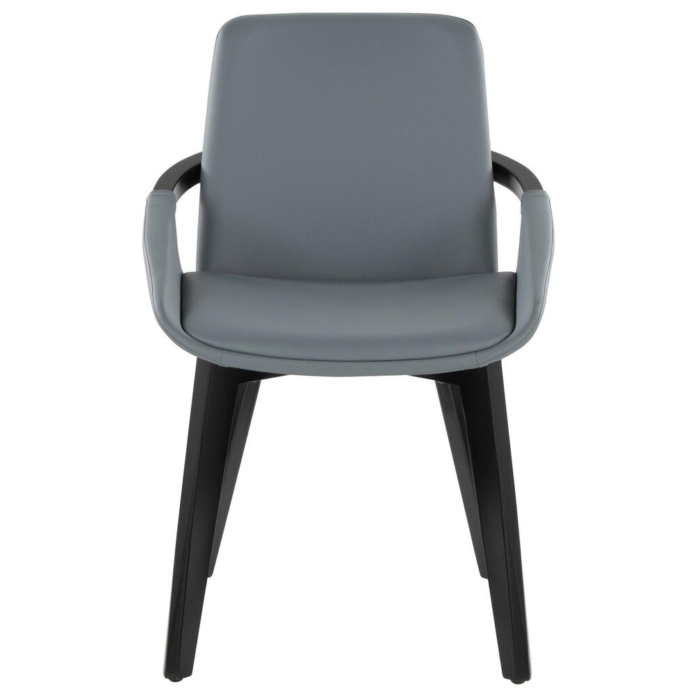 LumiSource Cosmo Accent Chair with Faux Leather Cushion in Grey, , large