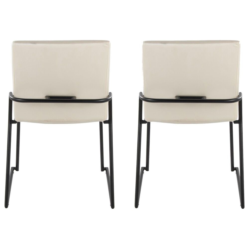 LumiSource Dutchess Side Chair with Cream Velvet Cushion in Black (Set of 2), , large