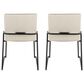 LumiSource Dutchess Side Chair with Cream Velvet Cushion in Black (Set of 2), , large