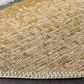 Safavieh Barbados Tropical Beach BAR550 6"6" Round Gold and Blue Indoor/Outdoor Area Rug, , large