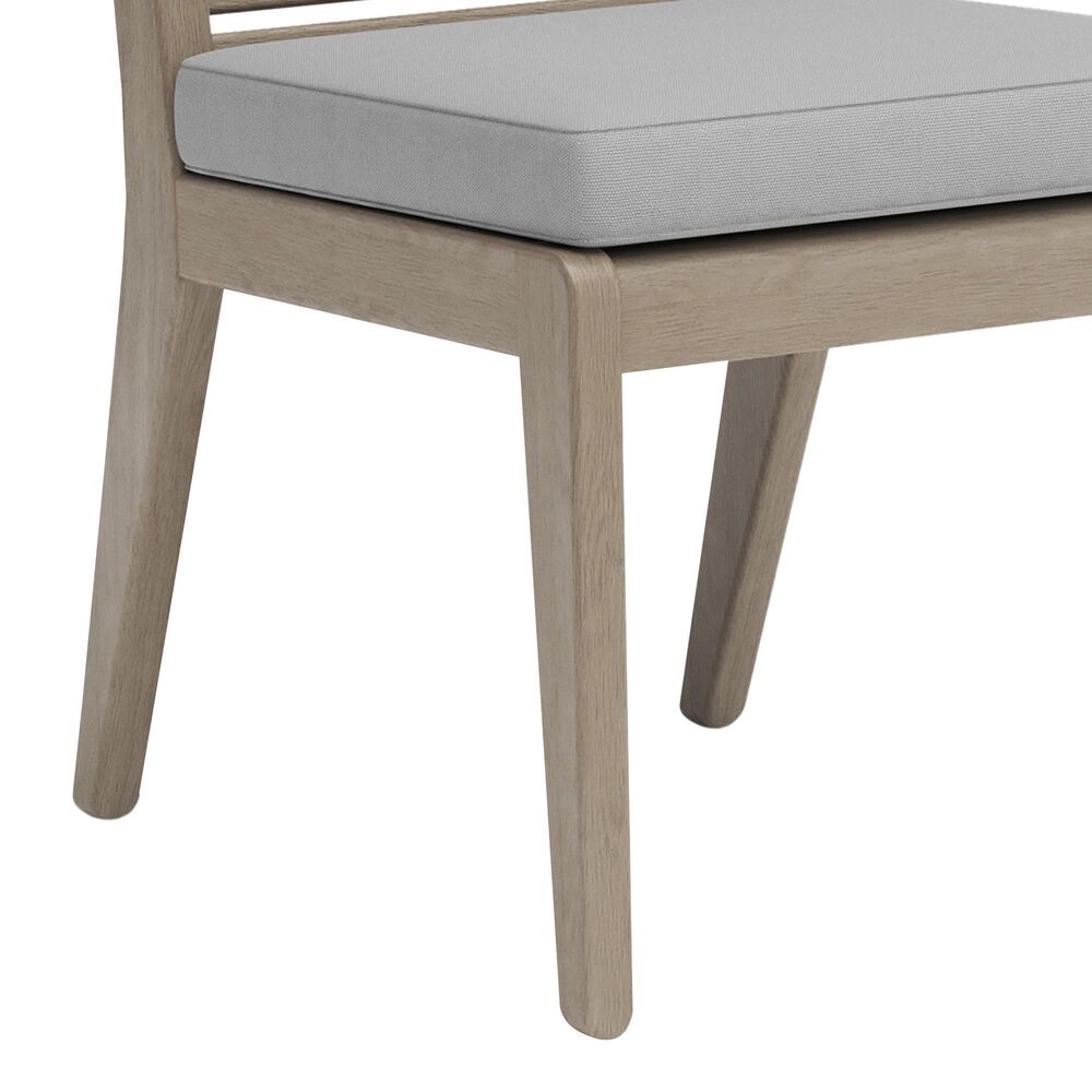 Homestyles Sustain Patio Dining Armless Chair with Gray Cushion in Stain Brown &#40;Set of 2&#41;, , large