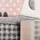 Safavieh Carousel CRK127 6"7" Square Pink and Ivory Kids Area Rug, , large