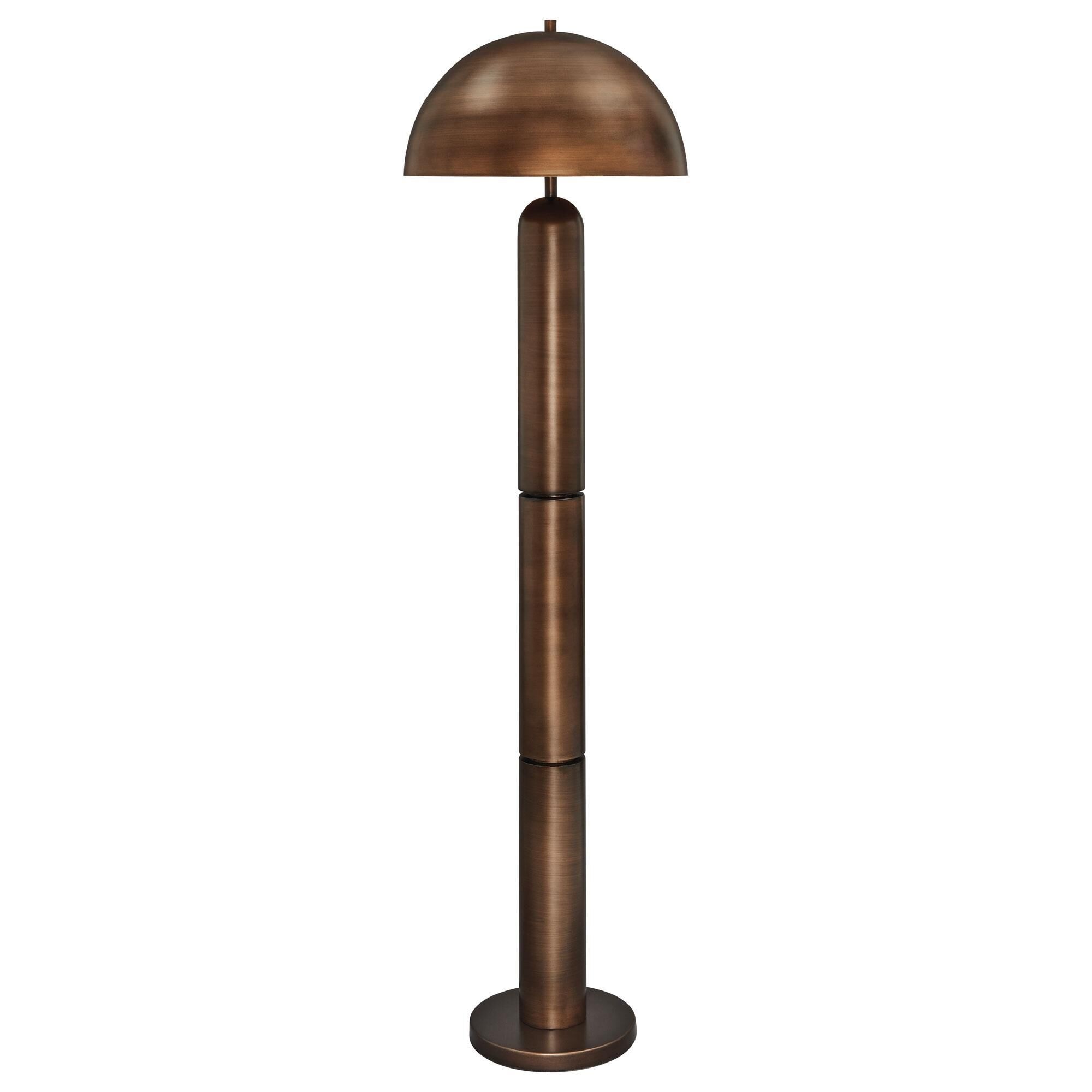 Ashley Wendfield Metal Floor Lamp in Antique Copper