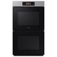 Samsung Bespoke 2-Piece Kitchen Package with Stainless Steel Bespoke 30" Double Wall Oven and Black 36" Induction Cooktop, , large