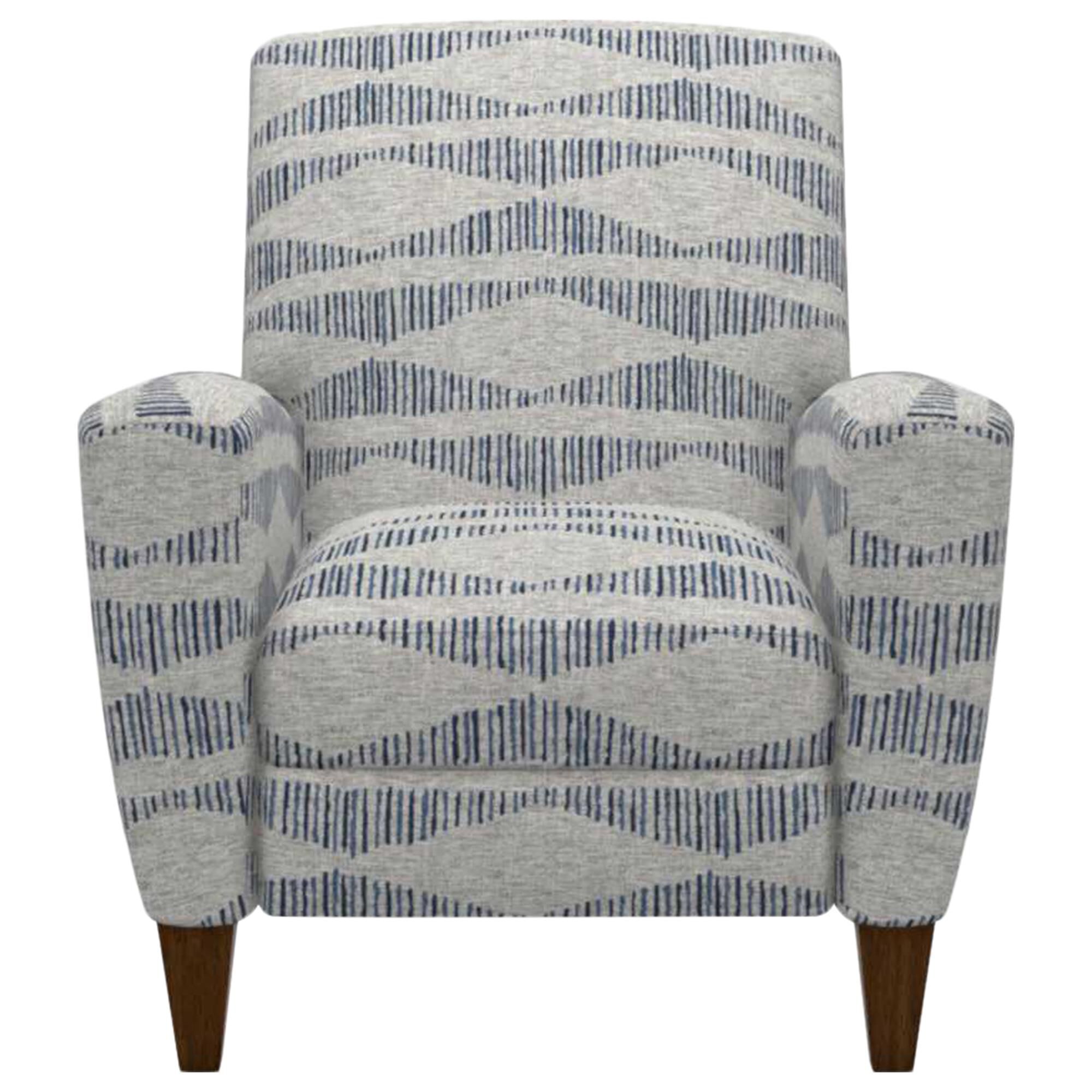 La Z Boy Scarlett High Leg Recliner in Bluestone Fabric and Coffee Finish Nebraska Furniture Mart