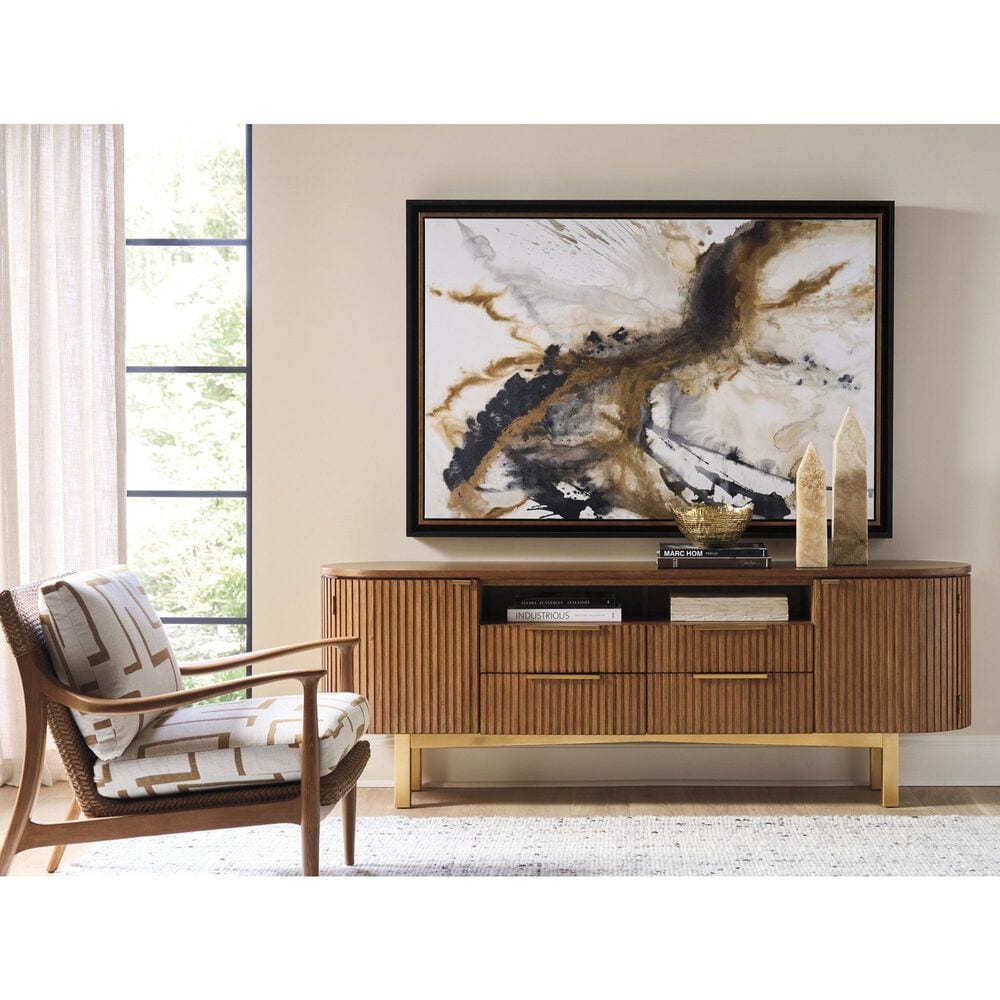 Lexington Furniture La Costa Crescent Bay 85&quot; Media Console in Marisol and Satin Gold, , large
