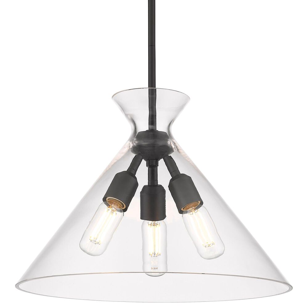 Golden Lighting Malta 3-Light Pendant in Matte Black, , large