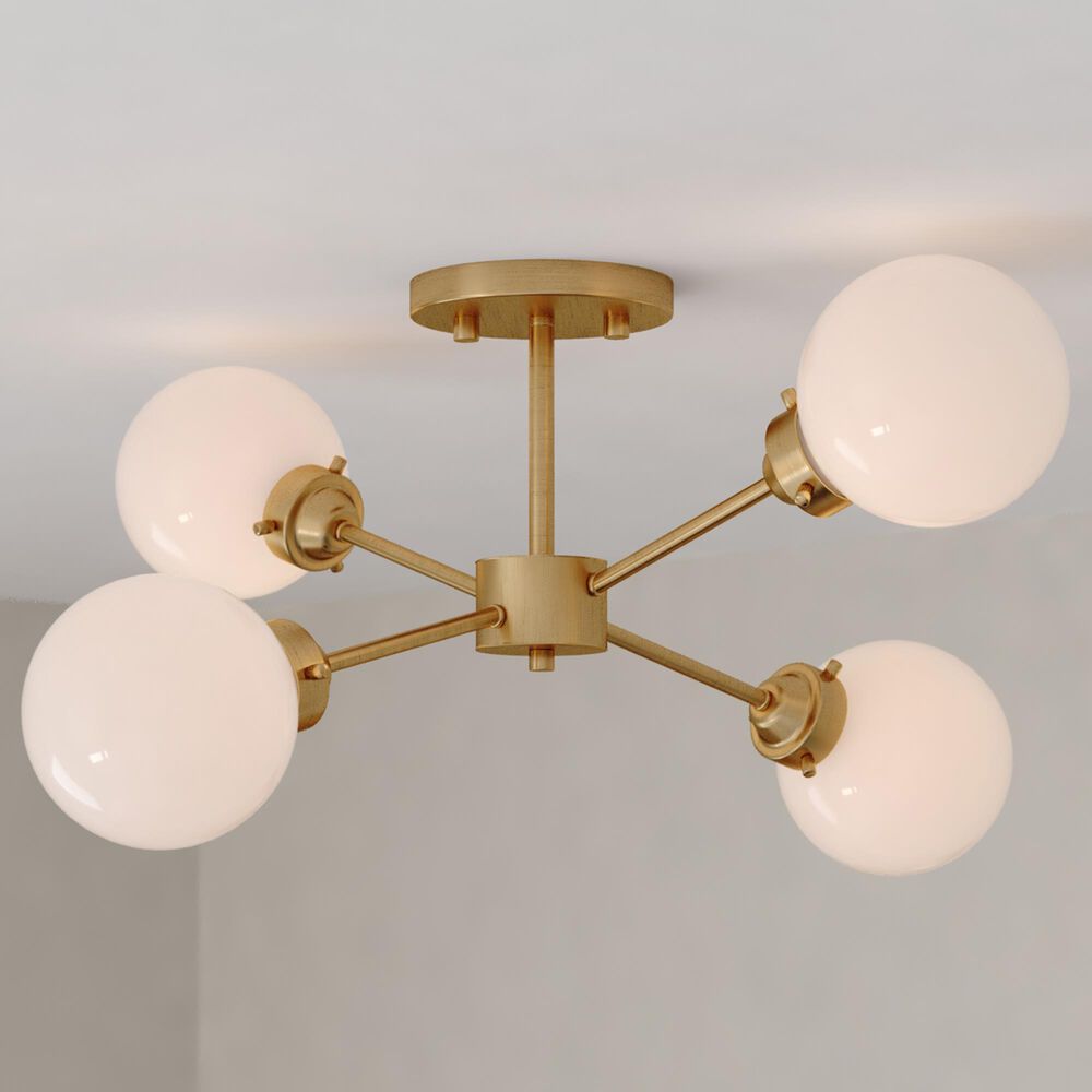 Vaxcel Orbit 4-Light Semi Flush Mount in Muted Brass, , large