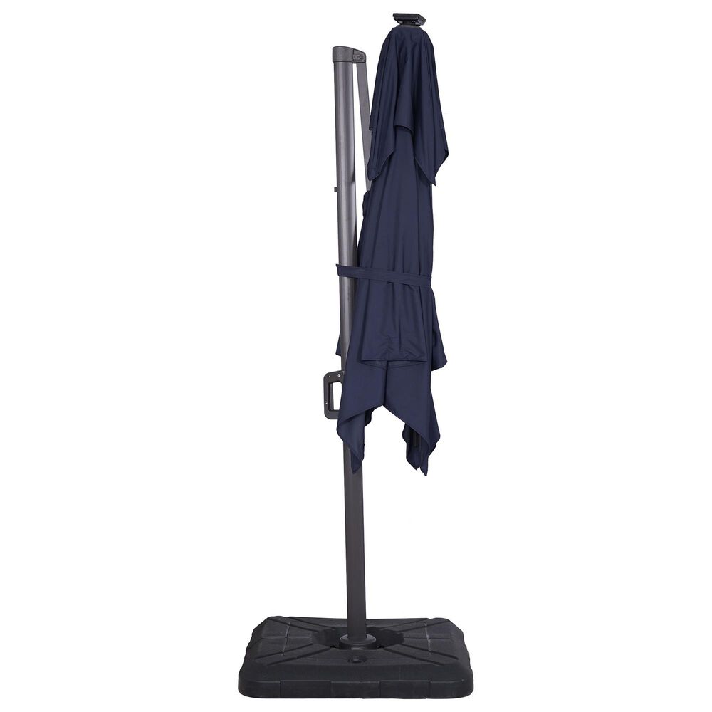 Furniture of America Sahar 8&#39; LED Light Double Top Square Patio Umbrella with Base in Blue, , large