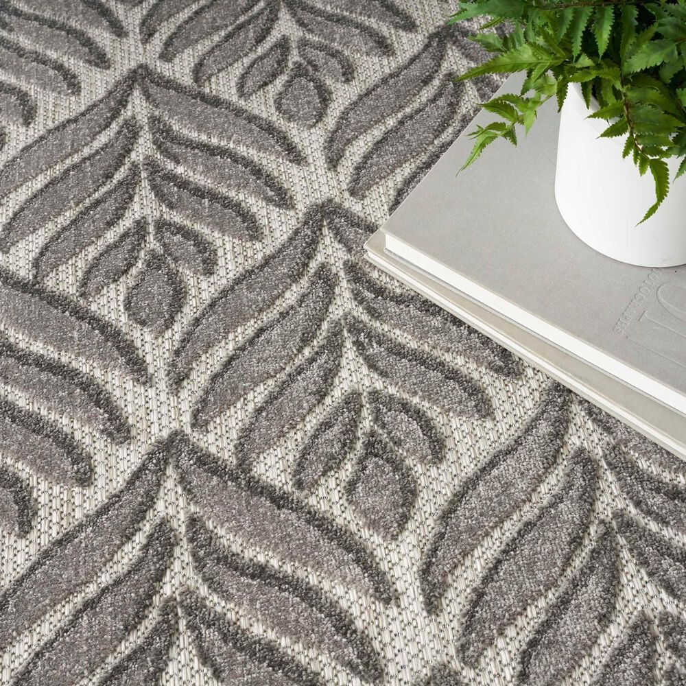 Nourison Aloha 7&#39; x 10&#39; Charcoal Indoor/Outdoor Area Rug, , large