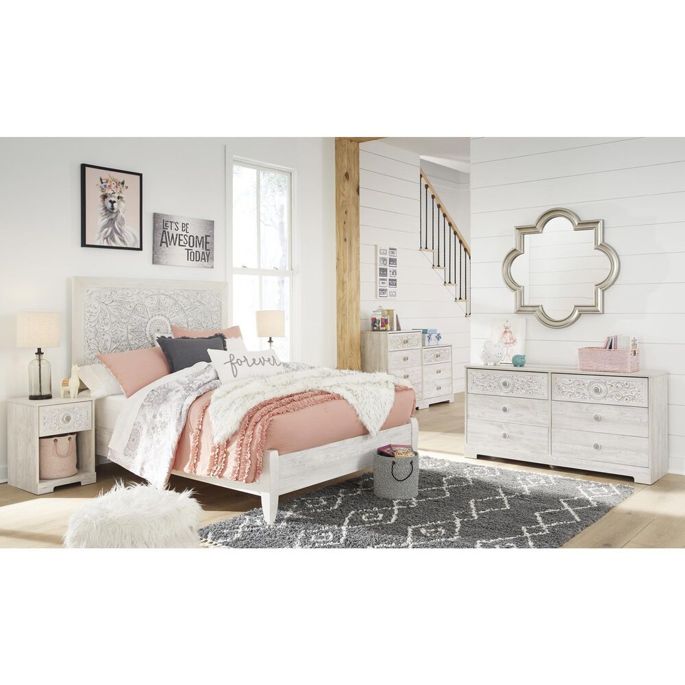 Ashley Paxberry 16&quot; 1-Drawer Nightstand in Whitewash, , large