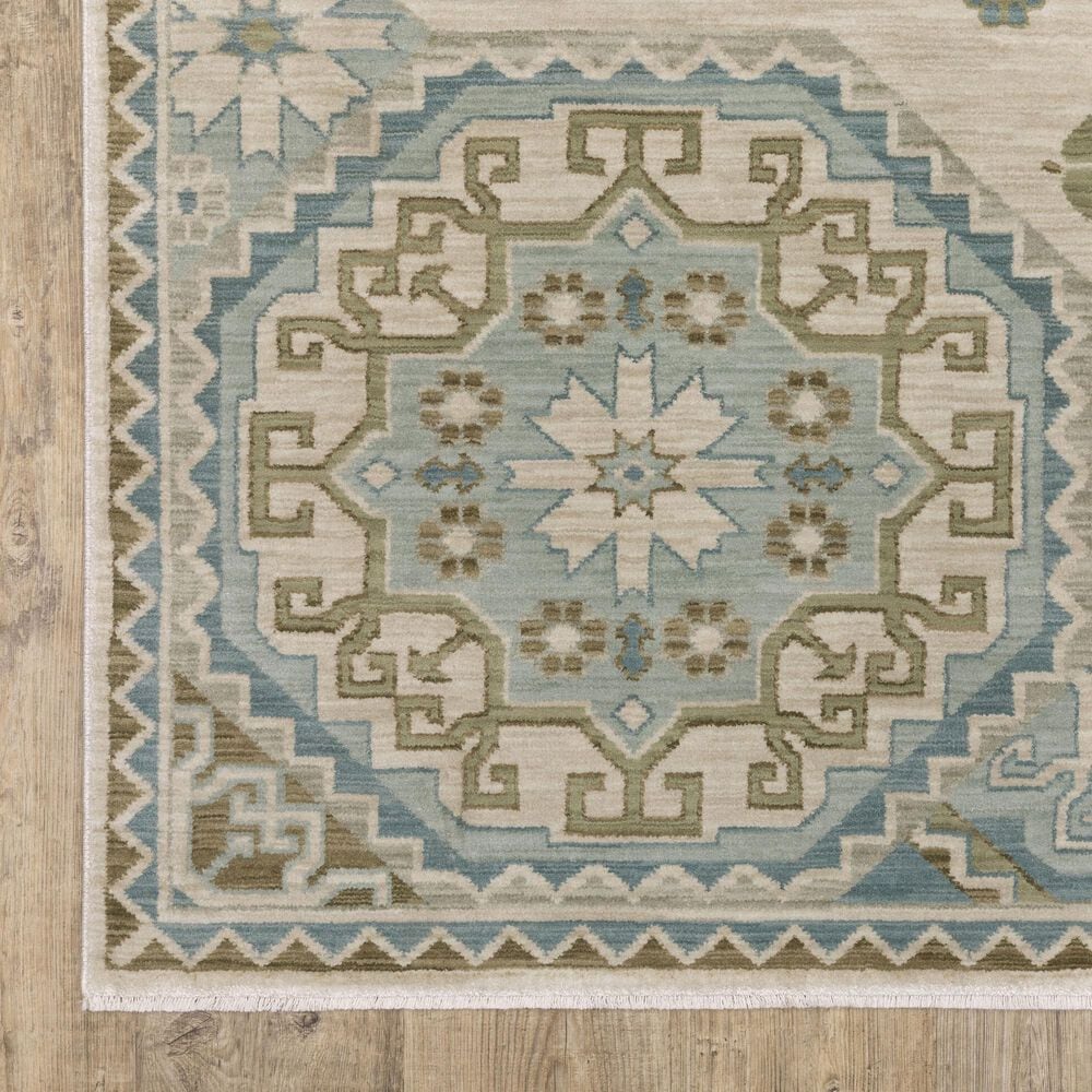Oriental Weavers Maeve MAE03 Beige and Blue 2'3" x 7'6" Runner, , large