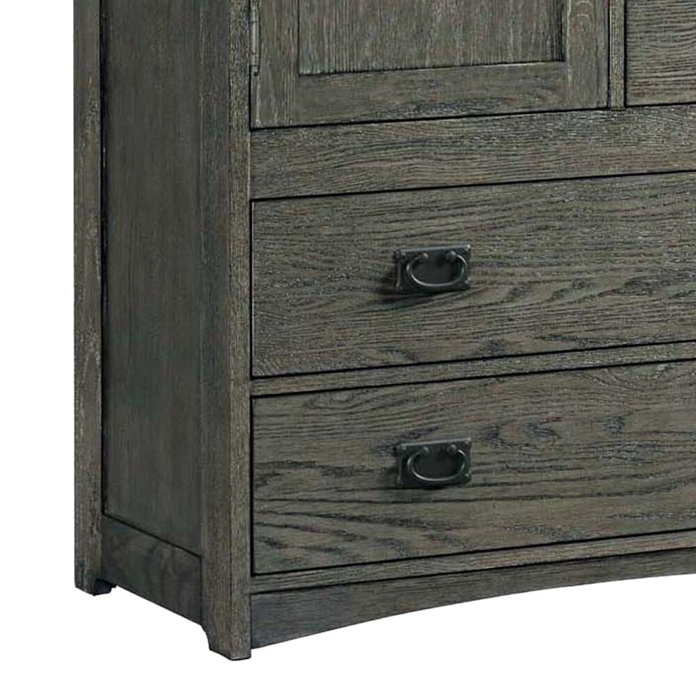 Hawthorne Furniture Oak Park 6 Drawer Chest with Door in Pewter, , large