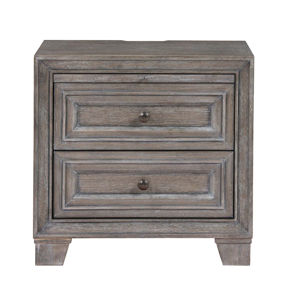 Davis International Traditional 2 Drawer Nightstand in Gray, , large