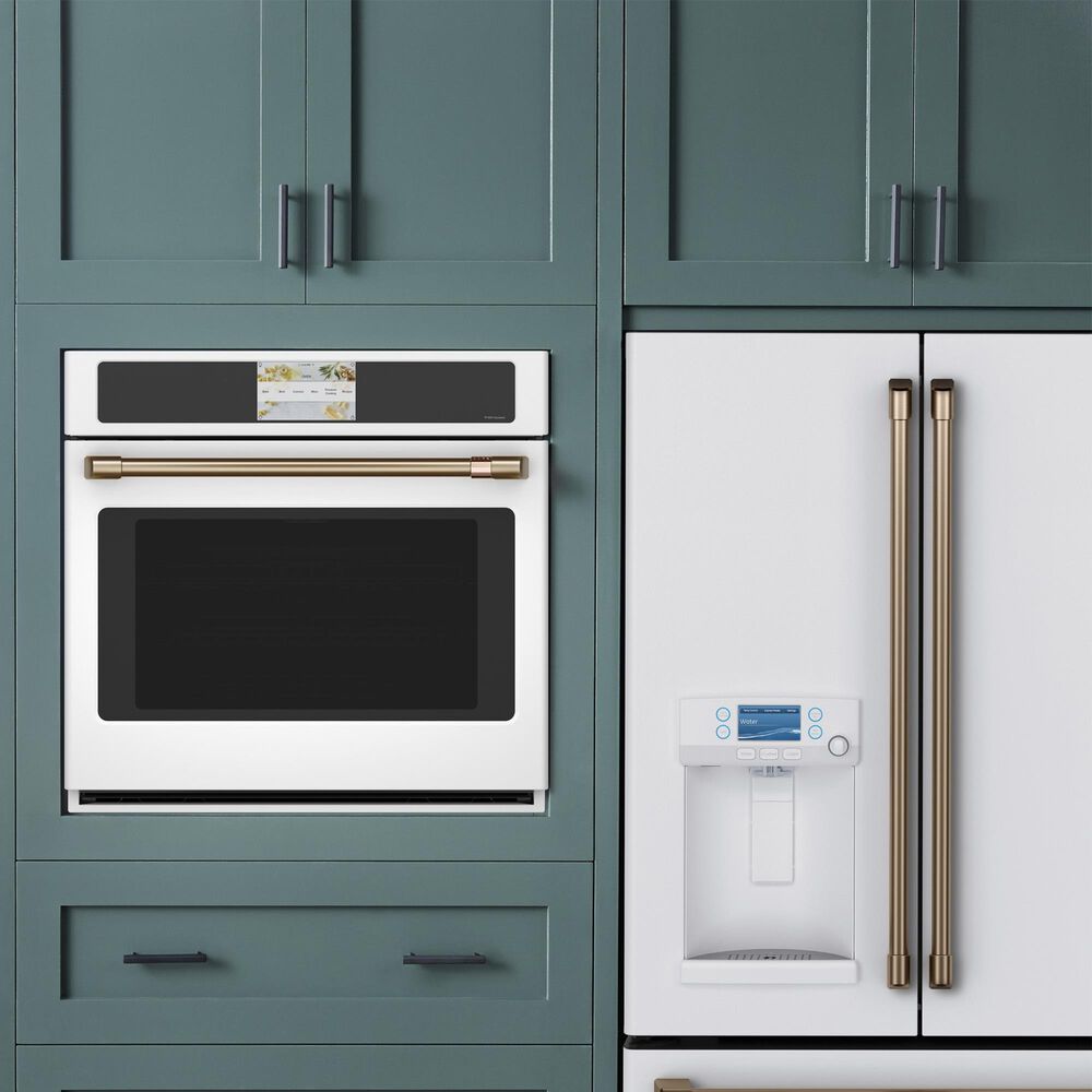 Cafe 2-Piece Kitchen Package with Matte White 30" Smart Built-In Convection Single Wall Oven and Stainless Steel 30" Gas Cooktop, , large