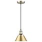 Golden Lighting Orwell 1-Light Small Pendant with Brushed Champagne Bronze Shade in Aged Brass, , large