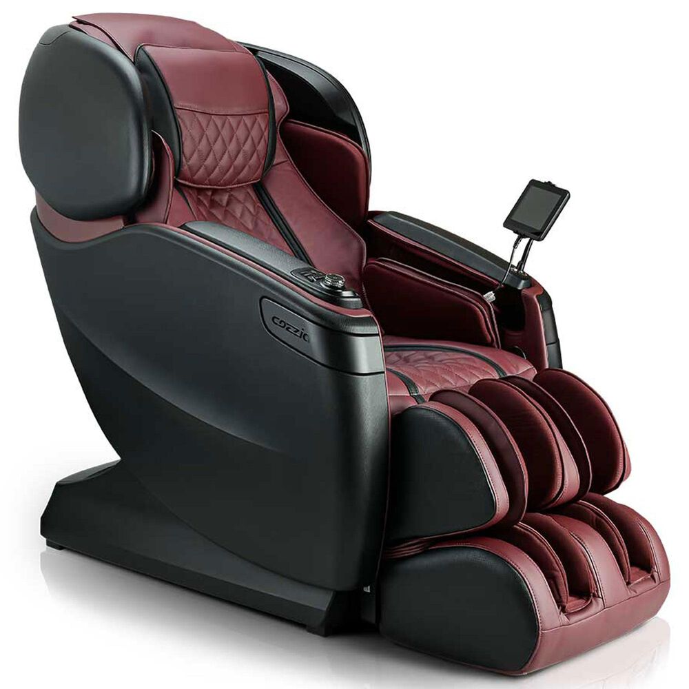 Cozzia Massage Chair in Burgundy and Pearl Black, , large