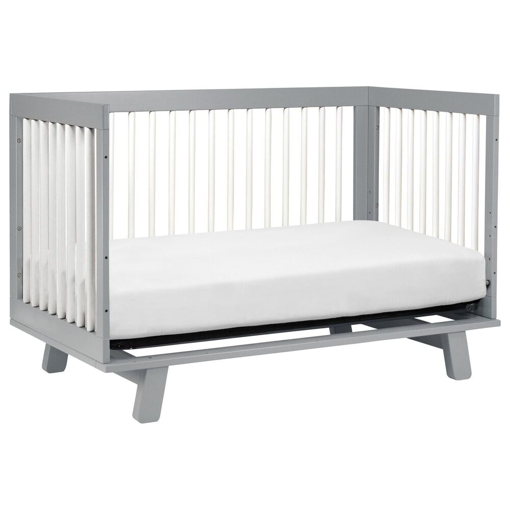 Babyletto Hudson 3-In-1 Convertible Crib and Toddler Conversion Kit in Grey and White, , large
