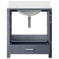 Lexora Home Jacques 30" Single Bathroom Vanity in Dark Grey with 2 cm White Cultured Marble Top and Rectangular Sink, , large