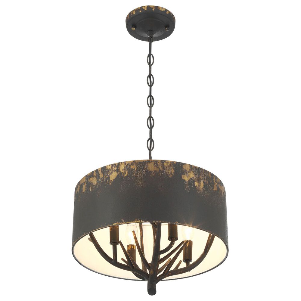 Golden Lighting Arboreal 4-Light Pendant in Antique Black, , large