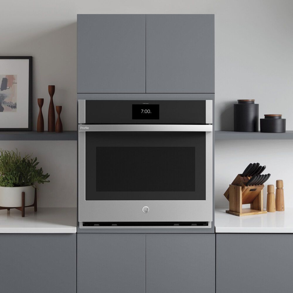 GE Profile 2-Piece Kitchen Package with Stainless Steel 30" Smart Built-In Single Wall Oven and Black 36" Energy Star Induction Cooktop, , large