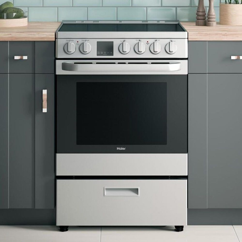 Haier 24" Electric Free Standing Range in Stainless Steel, , large
