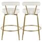 Lumisource Rhonda Swivel Counter Stool with White Cushion in Gold (Set of 2), , large