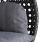 Leisuremod 57" Patio 2-Seat Hanging Egg Swing Chair with Charcoal Blue Cushion in Charcoal, , large