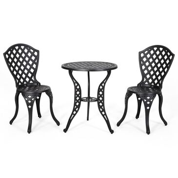 Noble House La 3-Piece Patio Bistro Set in Black and Bronze, , large