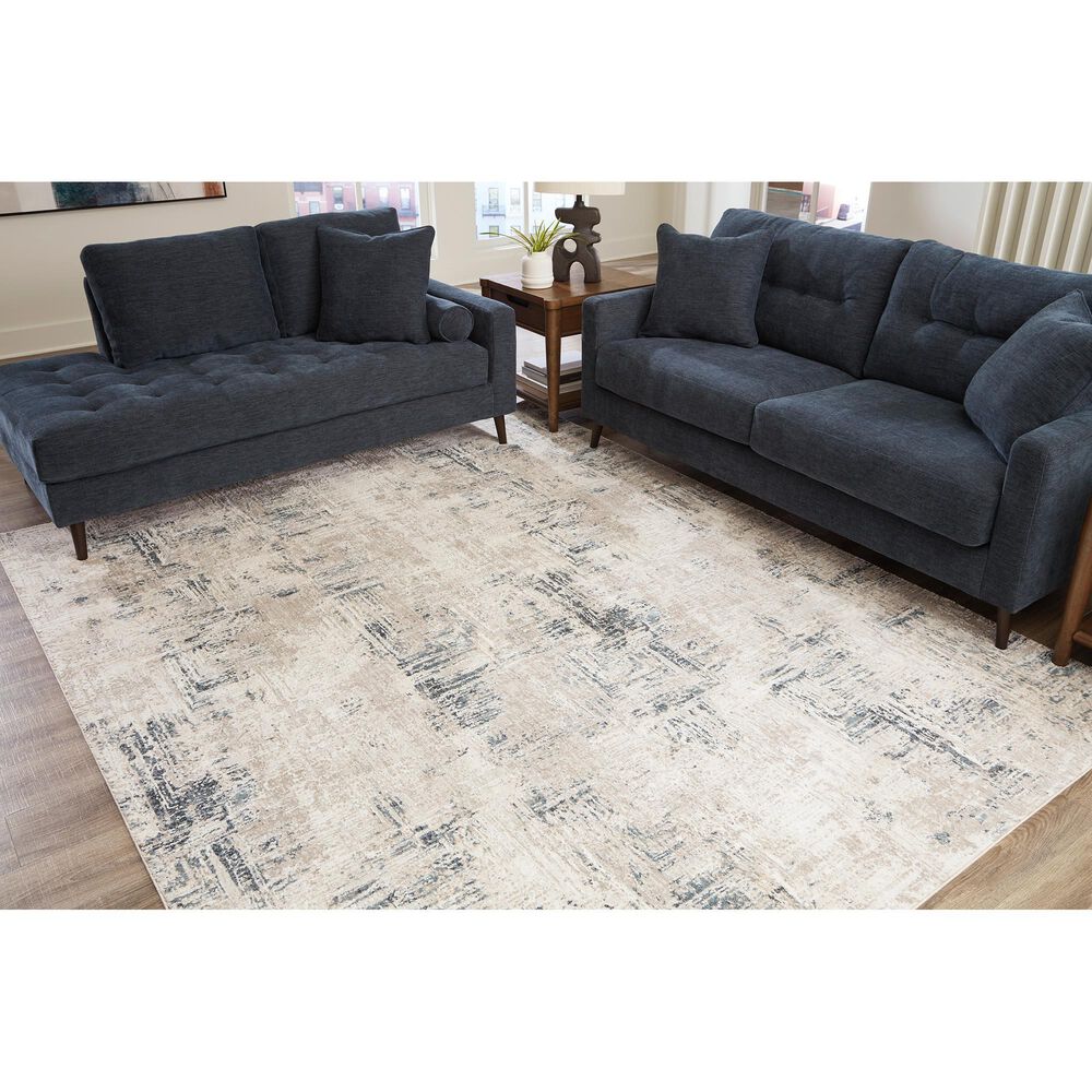 Ashley Gentor 8&#39; x 10&#39; Blue and Ivory Area Rug, , large