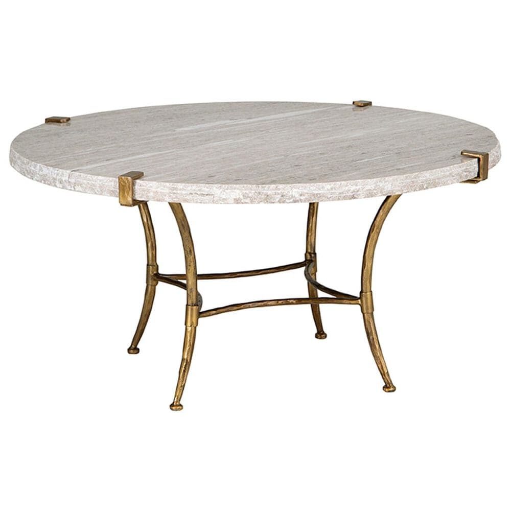 Timeless Designs Adelaide Round Coffee Table in Cream, Gray and Gold, , large