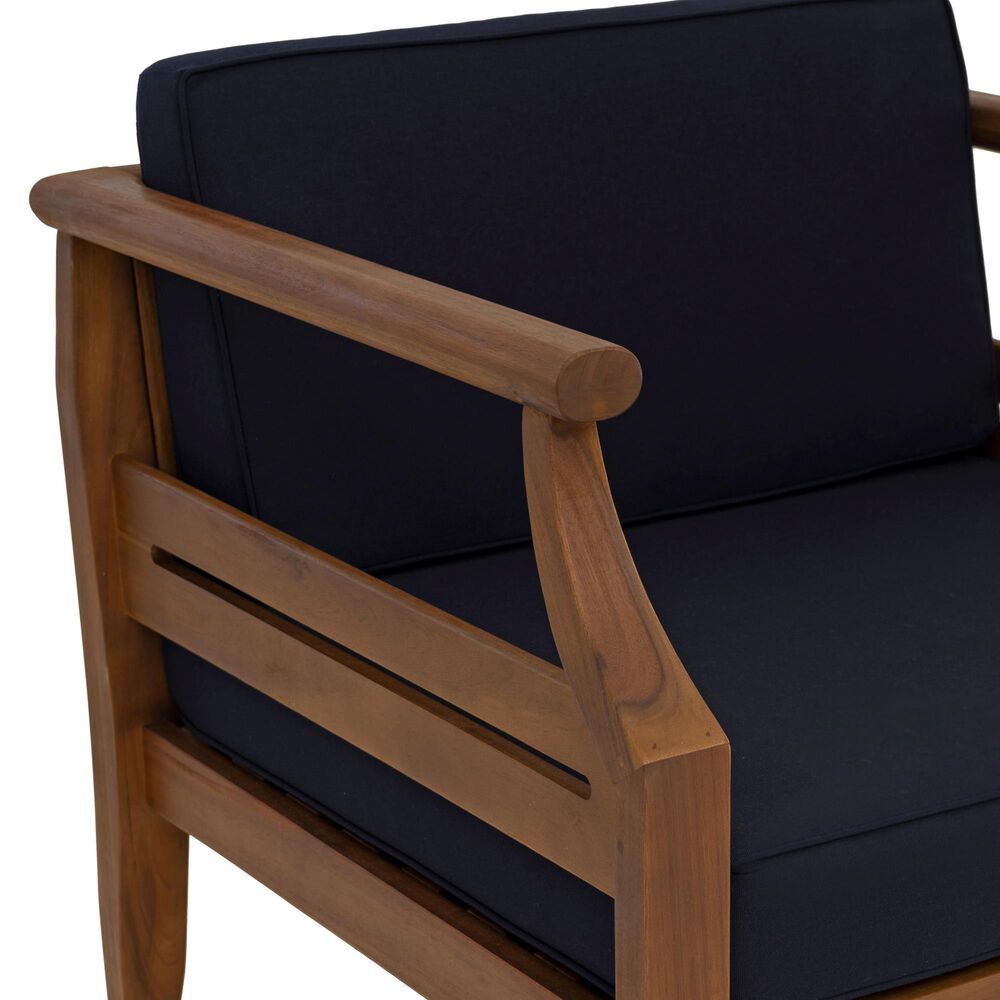 Linon Home Decor Arlen Patio Arm Chair in Navy, , large