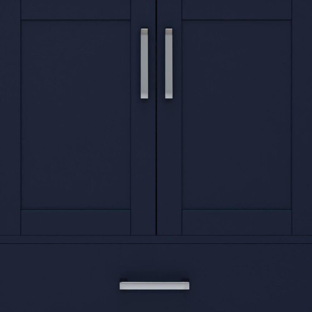 Lexora Home Jacques 30" Single Bathroom Vanity in Navy Blue with 2 cm White Quartz Top and Rectangular Sink, , large
