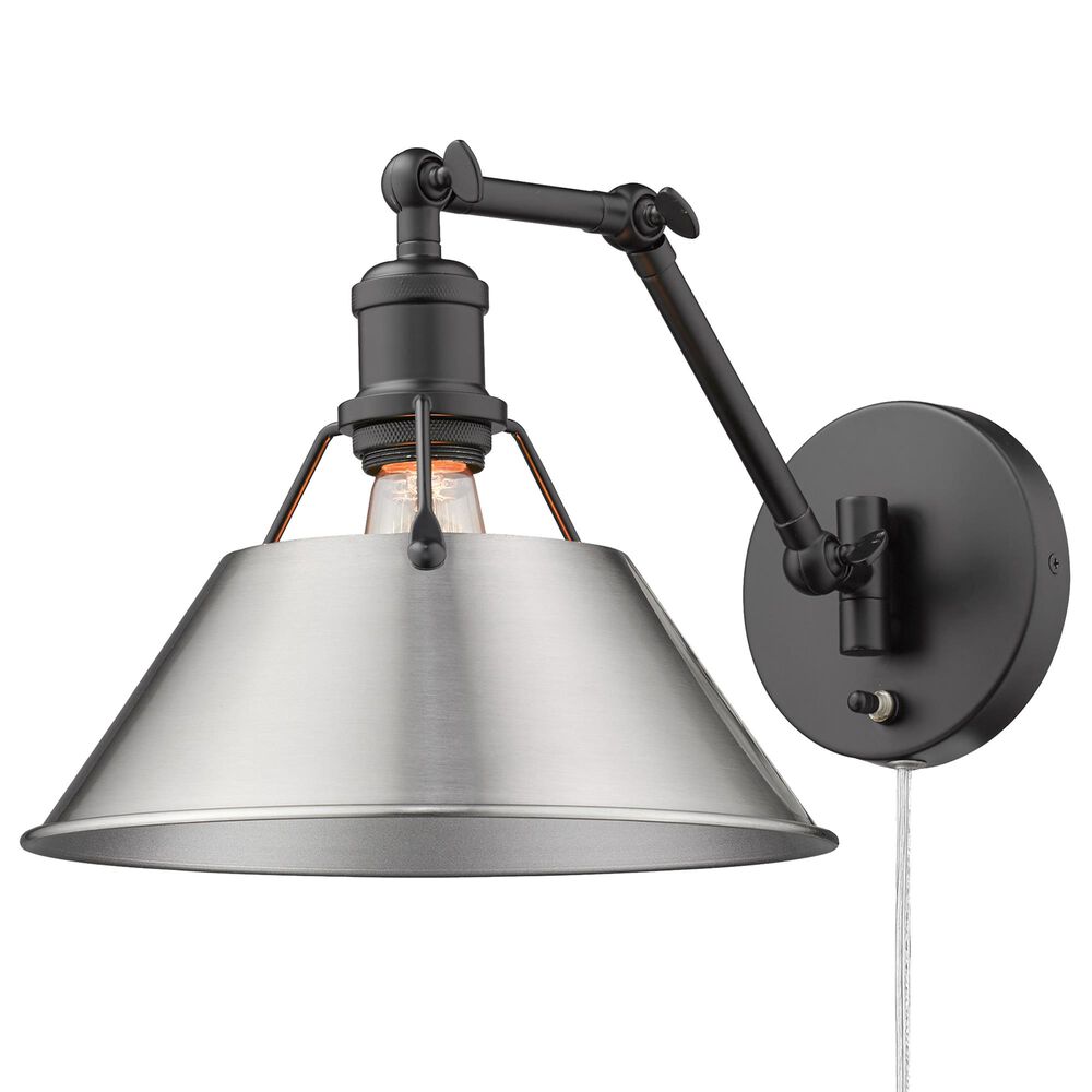 Golden Lighting Orwell 1-Light Wall Sconce in Matte Black and Navy, , large