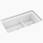 Kohler Cairn Smart Divide 33.5" Undermount Double-Bowl Kitchen Sink in Matte White, , large